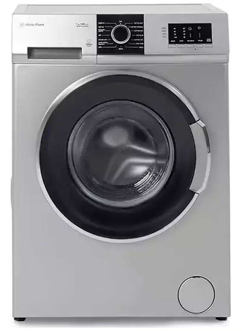 وايت بوينت غسالة ملابس نظام متعدد البرامج بسعة 7 كجم، 1000 دورة في الدقيقة، شاشة رقمية وبخار - فضي WPW71015DSWVS