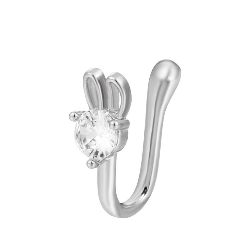 Nose & Ear Clip Titanium Plated Pin Non Pierced Just Press for Women & Girls Septum Ring