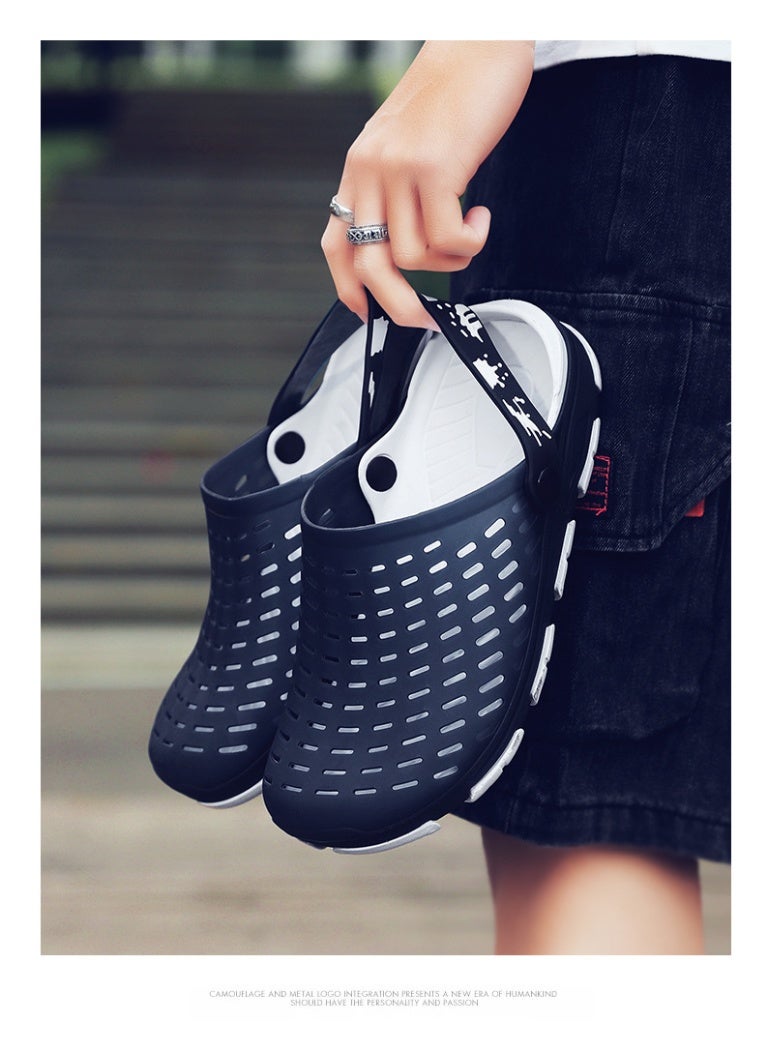 NIBEMINENT Men's Summer Breathable Lightweight Soft Bottom Sandals Hole Hole Beach Shoes   Casual Footwear for Adults - Image 2