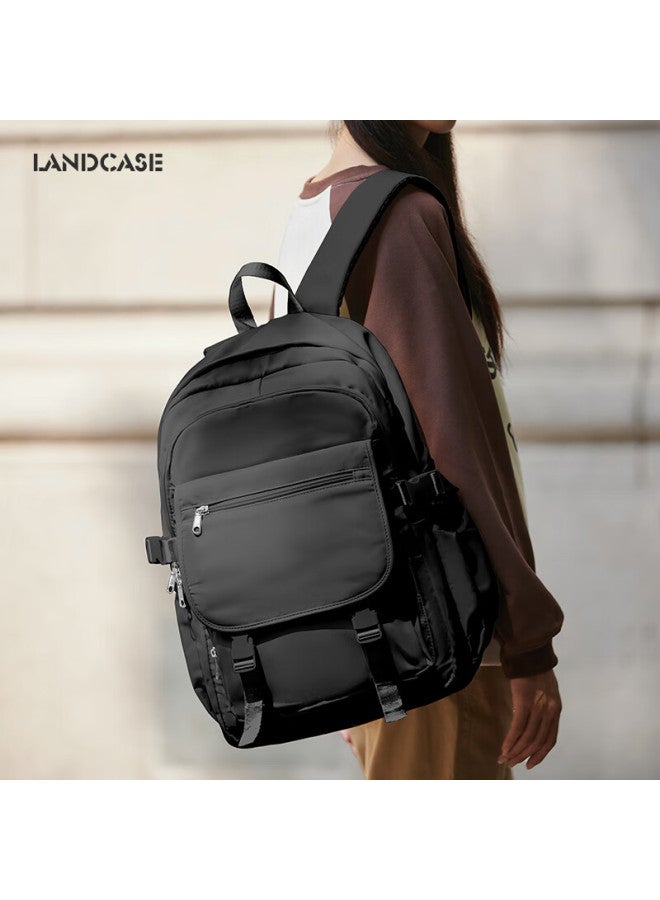 Landcase Middle School Student Backpack For Girls High-value Lightweight Primary School Shoulder Bag Grades 4-6 Large Capacity Lightweight 3173 Black - Image 1