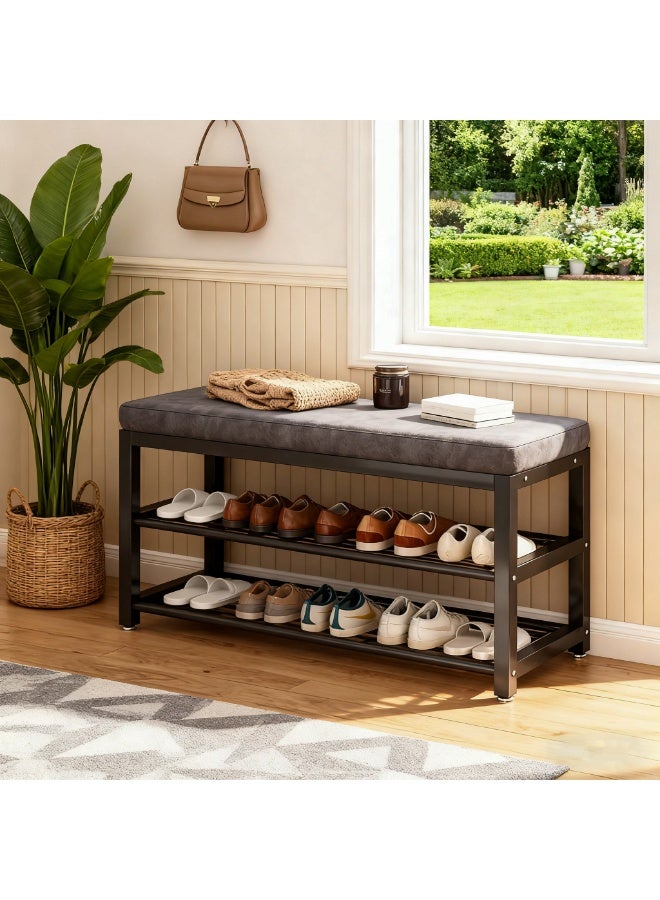 YQbest Modern Stylish Nordic Design Shoes Organizer Stand Shoe Change Stool Household Soft Cushion Footstool Shoe Cabinet Rack - Image 1