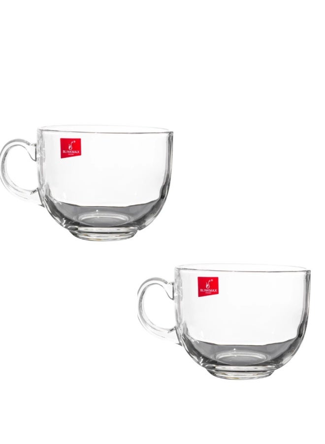 Blinkmax KTZB78 tea & coffee clear glass cups / 02 pieces - Image 1