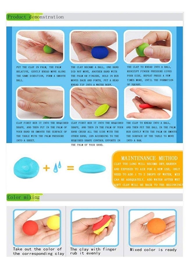 Firstly Traders 24 Air Dry Modelling Clay Plasticine Ultra Light Soft, DIY Educational Creative Gift for KidsPack of 12 (1 Piece Each Color) - Image 2