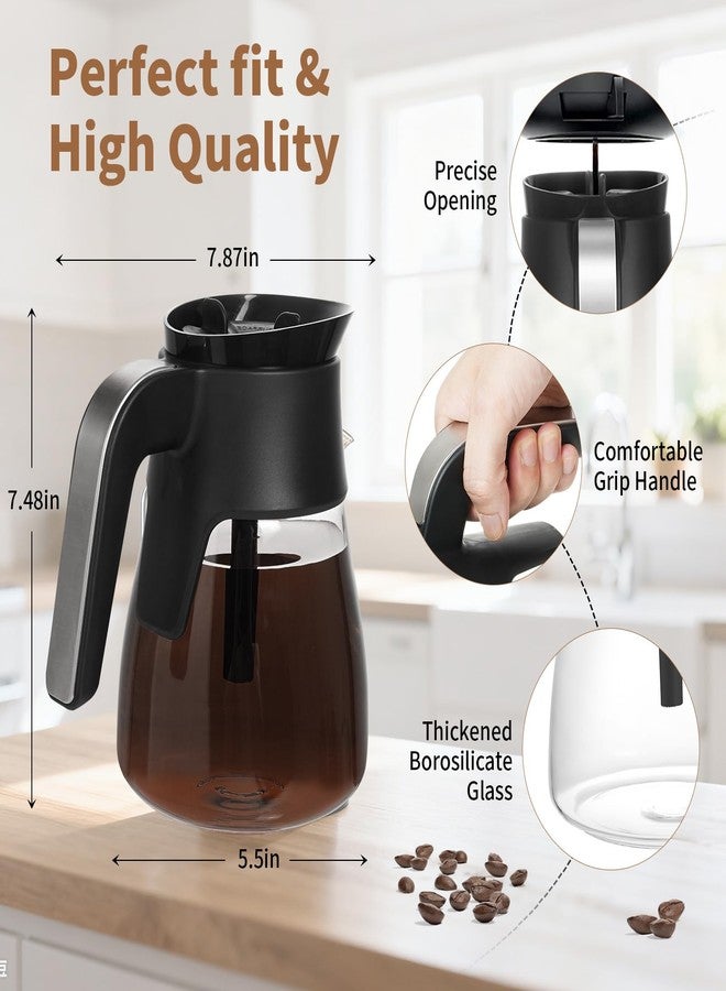 PCTTOIL 10-Cup Glass Carafe Replacement for Ninja CM401/CM400/CM300/CM371/CP301 Coffee Makers, Ninja Coffee Pot Replacement with Brew-Through Lid - Image 5