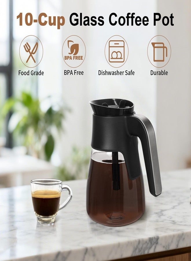 PCTTOIL 10-Cup Glass Carafe Replacement for Ninja CM401/CM400/CM300/CM371/CP301 Coffee Makers, Ninja Coffee Pot Replacement with Brew-Through Lid - Image 3