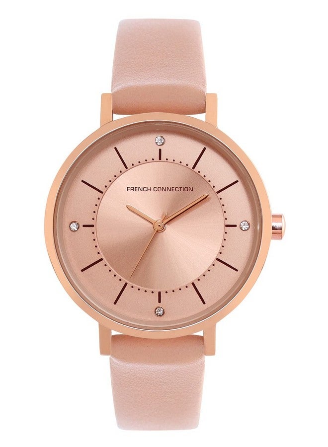 French Connection Leather Analog Rose Gold Dial Women's Watch-Fcn00010A - Image 1