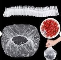SNAPSHOPECOM SNAPSHOPECOM Fresh Keeping Reusable Elastic Food Storage Covers Stretch Adjustable Bowl Lids Universal Kitchen Wrap Seal Bags for Food Vegetables Fridge Storage Set of 2  - Image 3