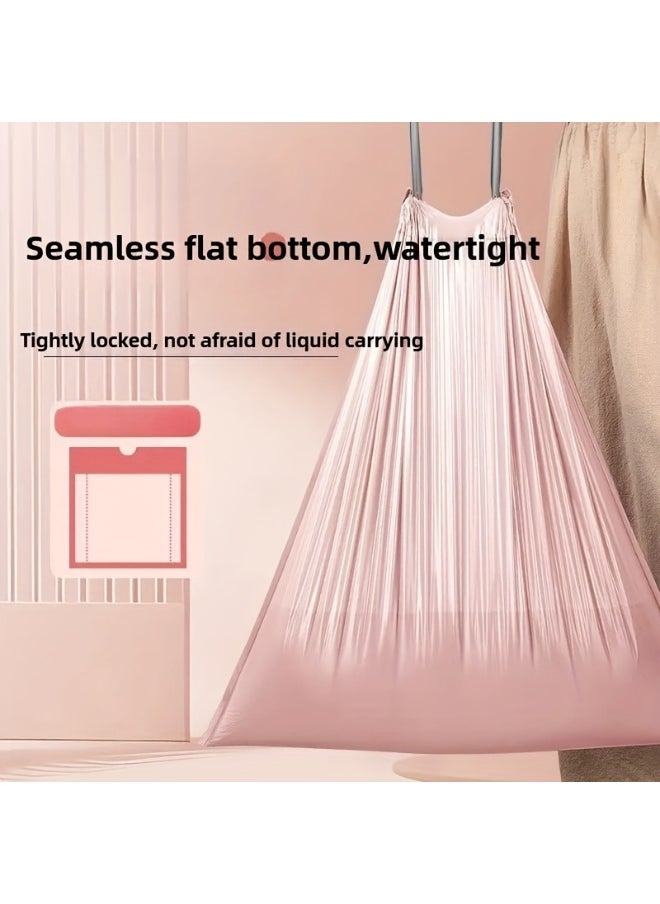 Generic 100pcs High Quality Plastic Drawstring Pink Garbage Bags | Colorful Garbage Bag, Suitable for Kitchen, Bathroom, Bedroom, Living Room, Home Use - Portable Trash  - Image 5