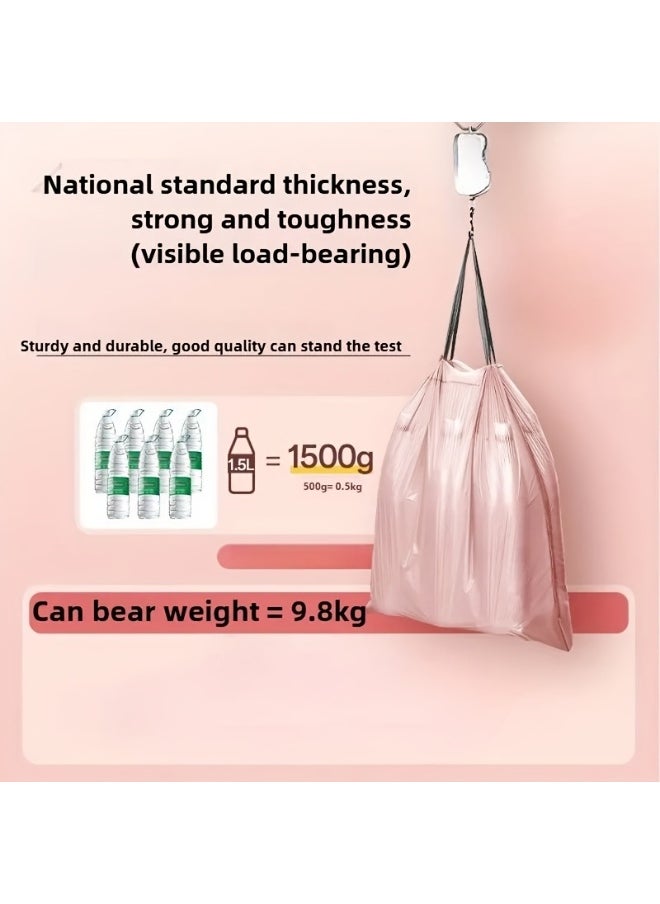 Generic 100pcs High Quality Plastic Drawstring Pink Garbage Bags | Colorful Garbage Bag, Suitable for Kitchen, Bathroom, Bedroom, Living Room, Home Use - Portable Trash  - Image 4