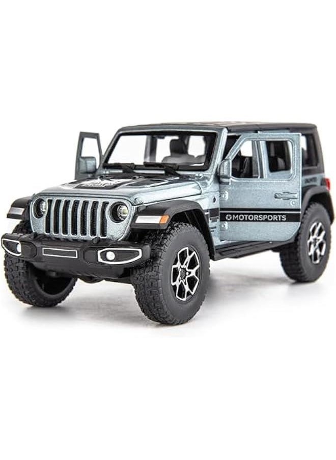 Generic - Compatible for 7 Door Wrangler Toy Car 1/32 Die-cast Pull Back Model Car with Sound and Light Toy Vehicle Cars for Kids Ages 4-8 Festival Gift Silver Car - Image 1