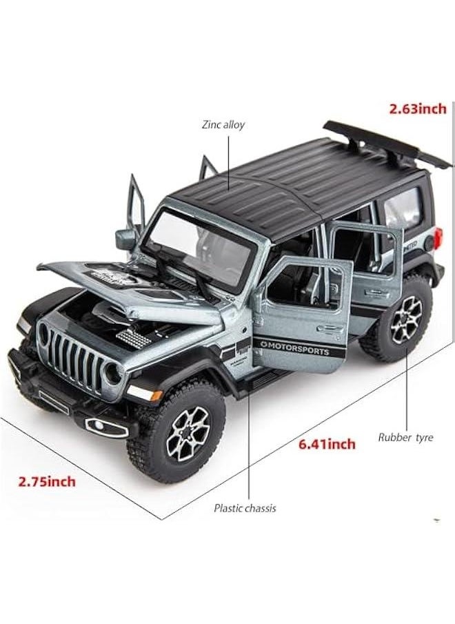Generic - Compatible for 7 Door Wrangler Toy Car 1/32 Die-cast Pull Back Model Car with Sound and Light Toy Vehicle Cars for Kids Ages 4-8 Festival Gift Silver Car - Image 1