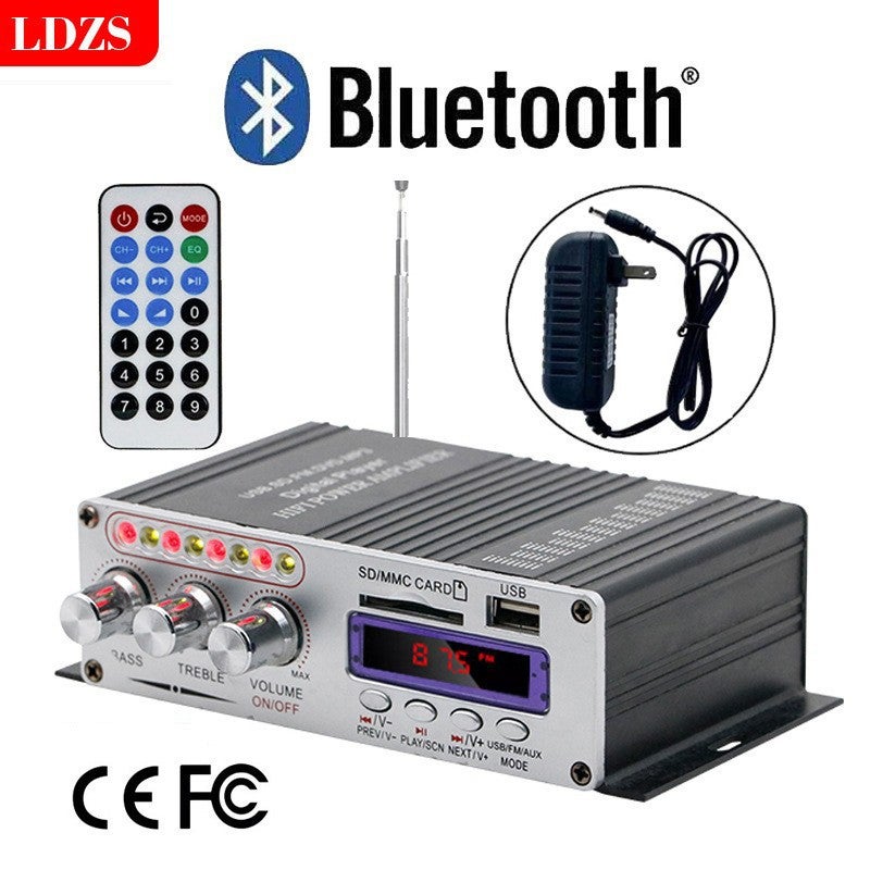 Manufacturer Small Power Amplifier Multi-Functional Audiophile-Grade Car Bluetooth Home 12V Power Amplifier High Power - Image 1