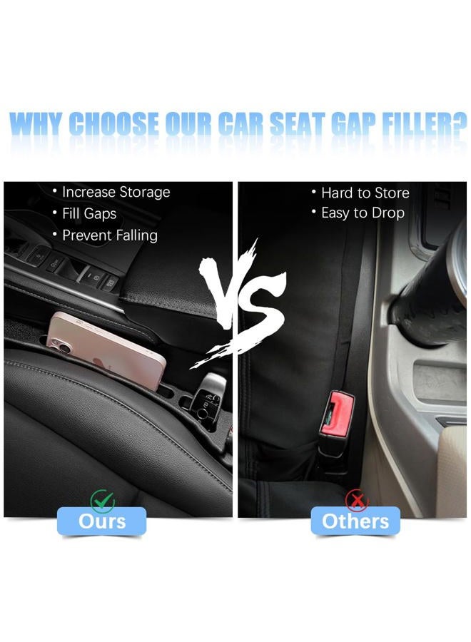Pincuttee 2PC Car Seat Gap Filler Organizer,Gap Filler Organizer for Car,Universal Fit Car SUV Truck,Organizer Fill The Gap Between Seat and Console, Black - Image 4