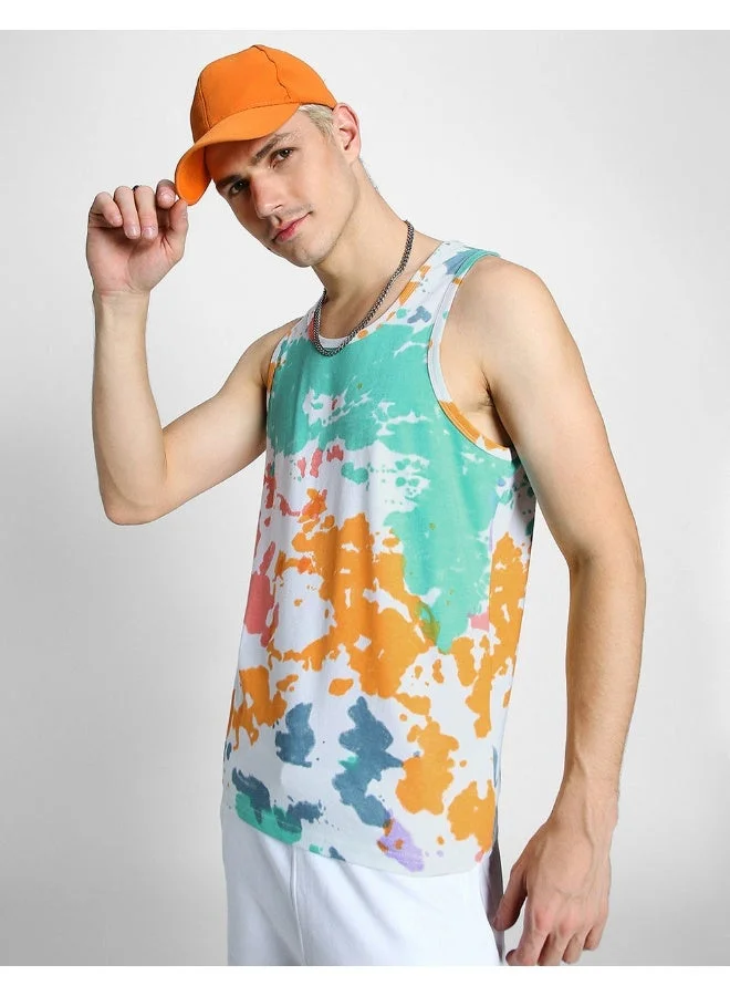 فيردو Veirdo®Pure Cotton Scoop Neck Regular Fit All Over Printed Sleeveless Vest for Men & Boys (VDVMTW03000044_M)