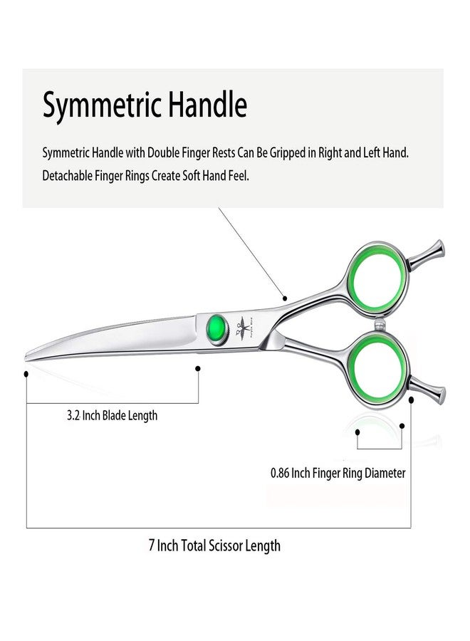 PURPLEBIRD 7 Inch Downward Curved Dog Grooming Scissors Professional Pet Cutting Shears Safety Noiseless Blunt Tip Trimming Shearing for Dogs Cats Japanese Stainless Steel Silver - Image 3