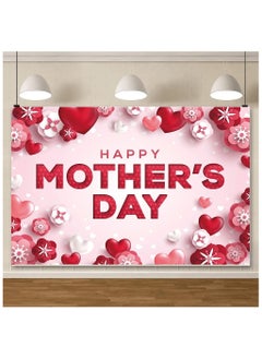 Mother's Day Decoration Backdrop with Pink and Red Hearts Design to Add a Special Touch to Mother's Day - Size 100*150cm