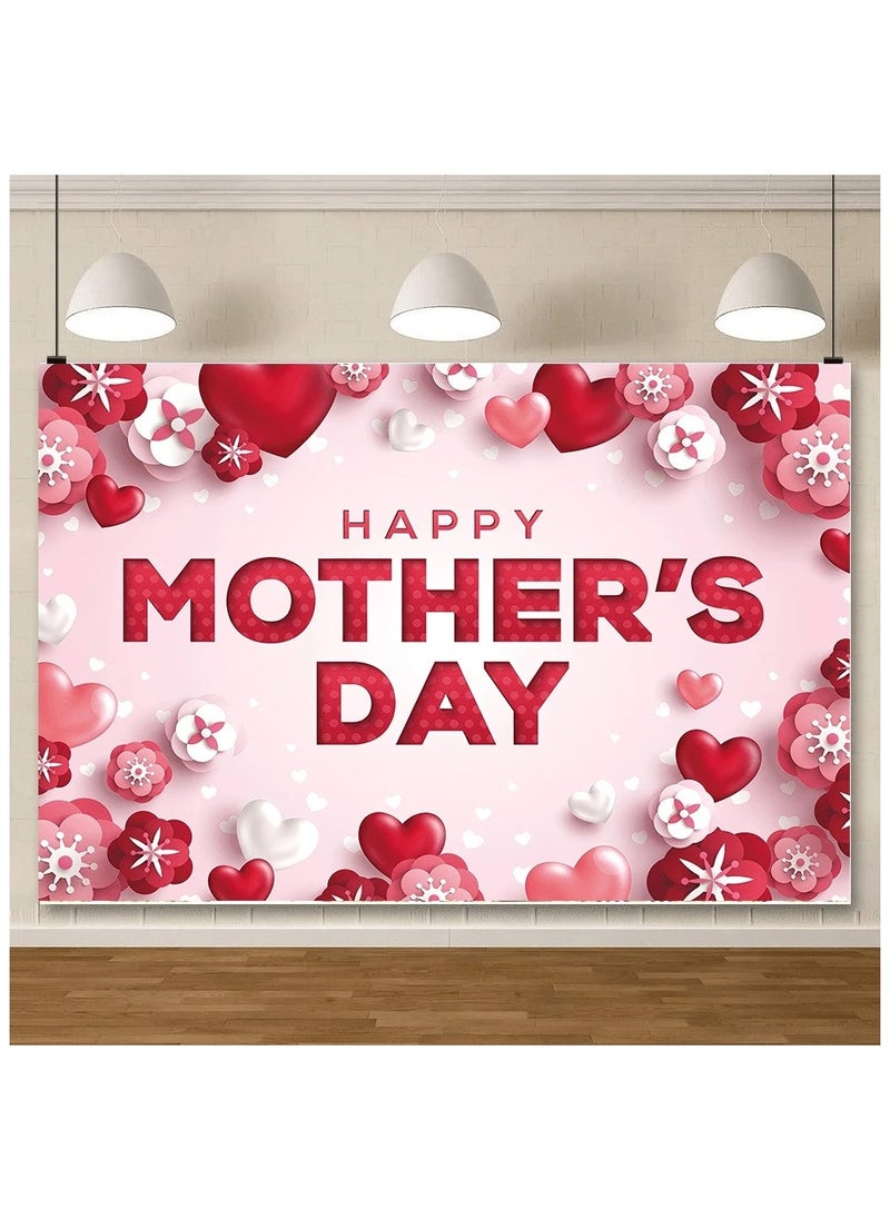 Generic - Mother's Day Decoration Backdrop with Pink and Red Hearts Design to Add a Special Touch to Mother's Day - Size 100*150cm - Image 1