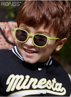 roaiss Oval Polarized Sunglasses for Babies, UV400 Protection Cute Beach Holiday Sun Glasses with Lightweight Flexible TPEE Frame and Elastic Strap for Boys Girls Age 0-3, Grassy Green  - Image 2