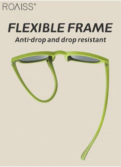 roaiss Oval Polarized Sunglasses for Babies, UV400 Protection Cute Beach Holiday Sun Glasses with Lightweight Flexible TPEE Frame and Elastic Strap for Boys Girls Age 0-3, Grassy Green  - Image 5