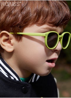 roaiss Oval Polarized Sunglasses for Babies, UV400 Protection Cute Beach Holiday Sun Glasses with Lightweight Flexible TPEE Frame and Elastic Strap for Boys Girls Age 0-3, Grassy Green  - Image 3