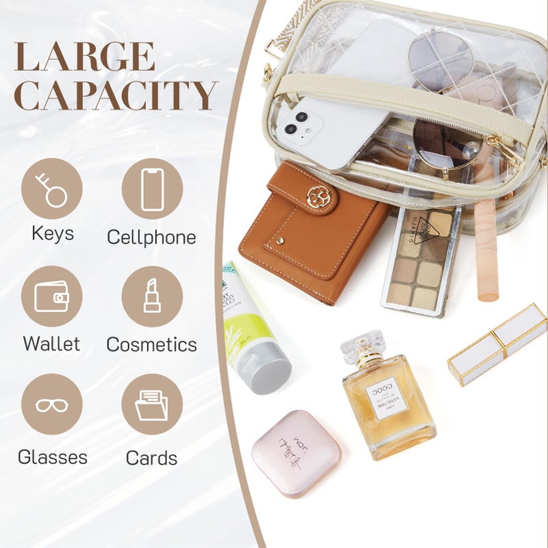 Missnine Clear Bag for Stadium Events Quilted Clear Purse for Women Stadium Approved PVC Crossbody Concert Bag - Image 5