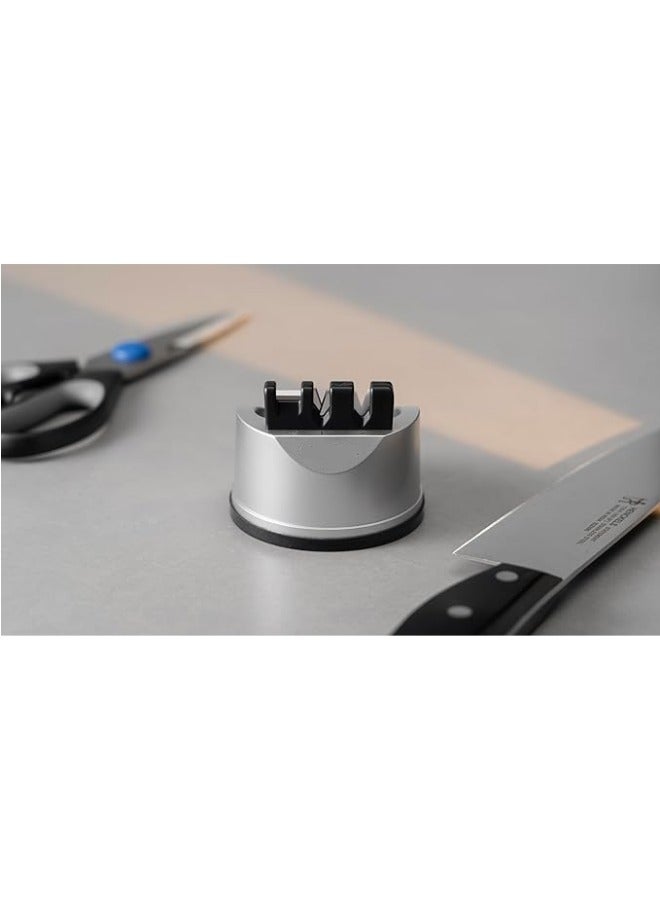 general Pocket Kitchen Chef Knife and Scissors Sharpener for Straight and Serrated Knives, 3-Stage Knife Sharpening Tool Helps Repair and Restore Blades - Image 4