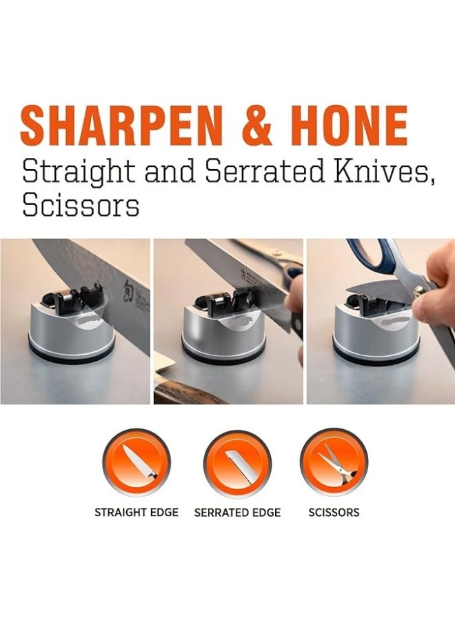 general Pocket Kitchen Chef Knife and Scissors Sharpener for Straight and Serrated Knives, 3-Stage Knife Sharpening Tool Helps Repair and Restore Blades - Image 3