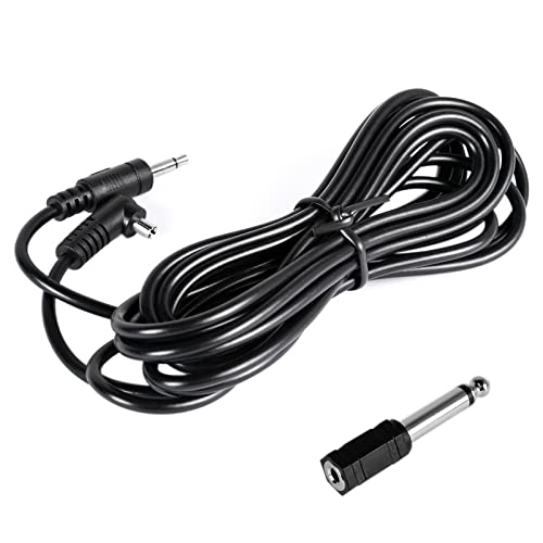 Fotoconic 10ft/3M 3.5mm to Male Flash PC Sync Cord Cable with 6.35mm to 3.5mm Jack Adapter for Studio Strobe Trigger Camera Lighting - Image 1