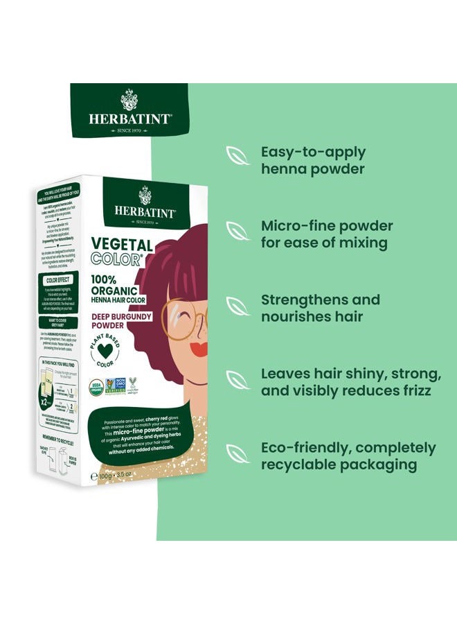 Herbatint Henna Color Organic Hair Dye - Vegan Henna Powder & Herbal Formula - Deep Burgundy - 3.5oz - Image 3