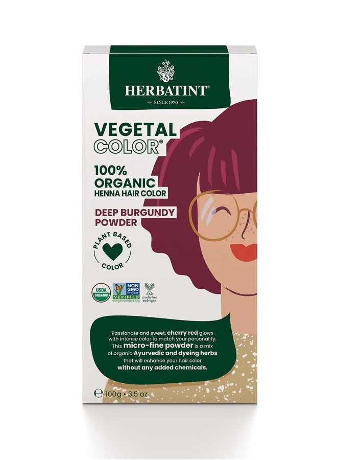Herbatint Henna Color Organic Hair Dye - Vegan Henna Powder & Herbal Formula - Deep Burgundy - 3.5oz - Image 1