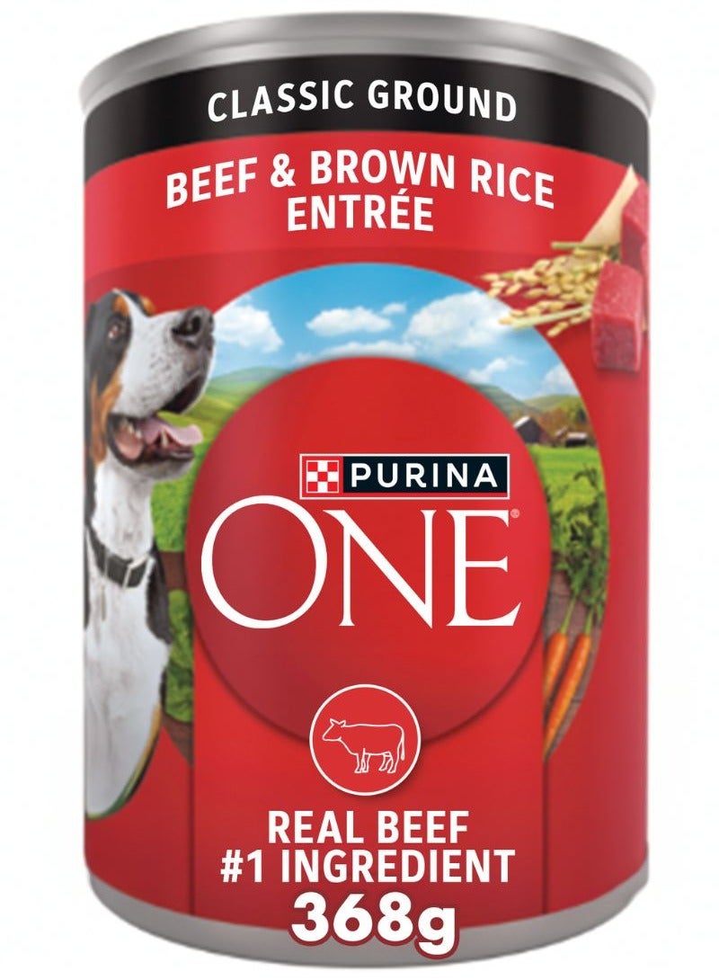 Purina ONE Classic Ground Beef And Brown Rice  Wet Dog Food 368g  - Image 1