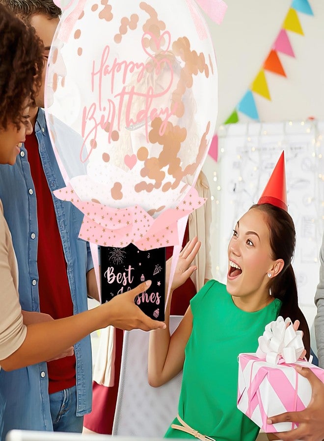 صندوق نقود عيد ميلاد مطور من UQM، صندوق هدايا نقدي قابل للسحب، صندوق بالونات مرح قابل للسحب، مجموعة مفاجآت عيد ميلاد سعيد، هدايا عيد ميلاد للنساء والرجال وأفضل صديقات وزوجات وأخوات (روز كوارتز) - Image 4
