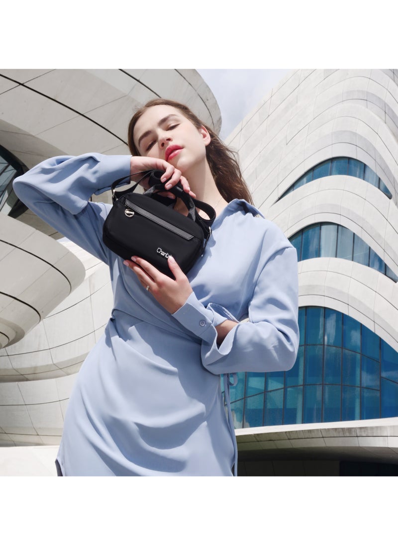 Chantria Premium Durable Lady’s Shoulder Bag Water Resistant Multifunctional Anti-Theft Sling Bag for Casual Travel Daily Out, CB00771-Black  - Image 5