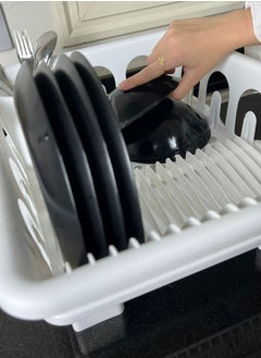 Generic Plastic Dish Rack and Cutlery Holder 3-in-1 – High-Quality Removable Dish Drying Rack with Drain Tray – Made of Polypropylene Plastic H  - Image 2