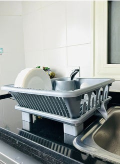 Generic Plastic Dish Rack and Cutlery Holder 3-in-1 – High-Quality Removable Dish Drying Rack with Drain Tray – Made of Polypropylene Plastic H  - Image 1