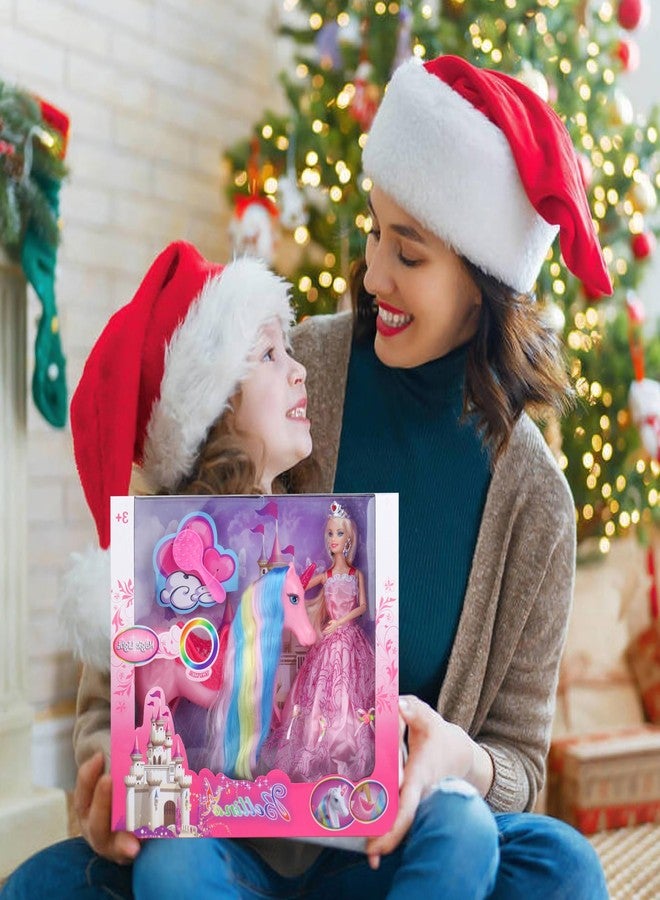BETTINA Unicorn Princess Dolls Set, Magical Light Unicorn Toys for Girls, Horse Toys with Mane and Tail, Princess Toy, Unicorn Gifts for Girls Kids Aged 3 4 5 6 7 8 - Image 5
