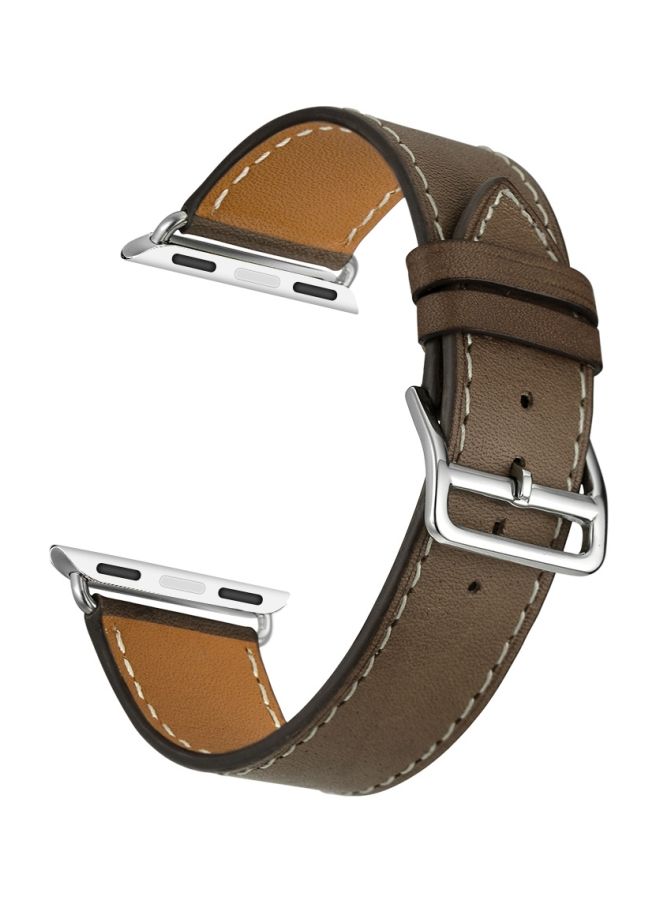 نيبمينينت سوار يد من الجلد لساعات أبل السلسلة 1/2/3/4 مقاس 40/38 مم البني الفاتح