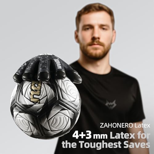 WVVOU Soccer Goalie Gloves for Adults and Youth, High Performance Goalkeeper Gloves with 5 Detachable Finger Saves, Soccer Gloves with 4mm Sticky Latex Palm (Black, 11) - Image 3