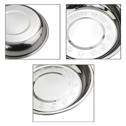 Nicesh 7.64 Inch Stainless Steel Round Plate, Dinner Plate Dish, Pack of 6 - Image 2