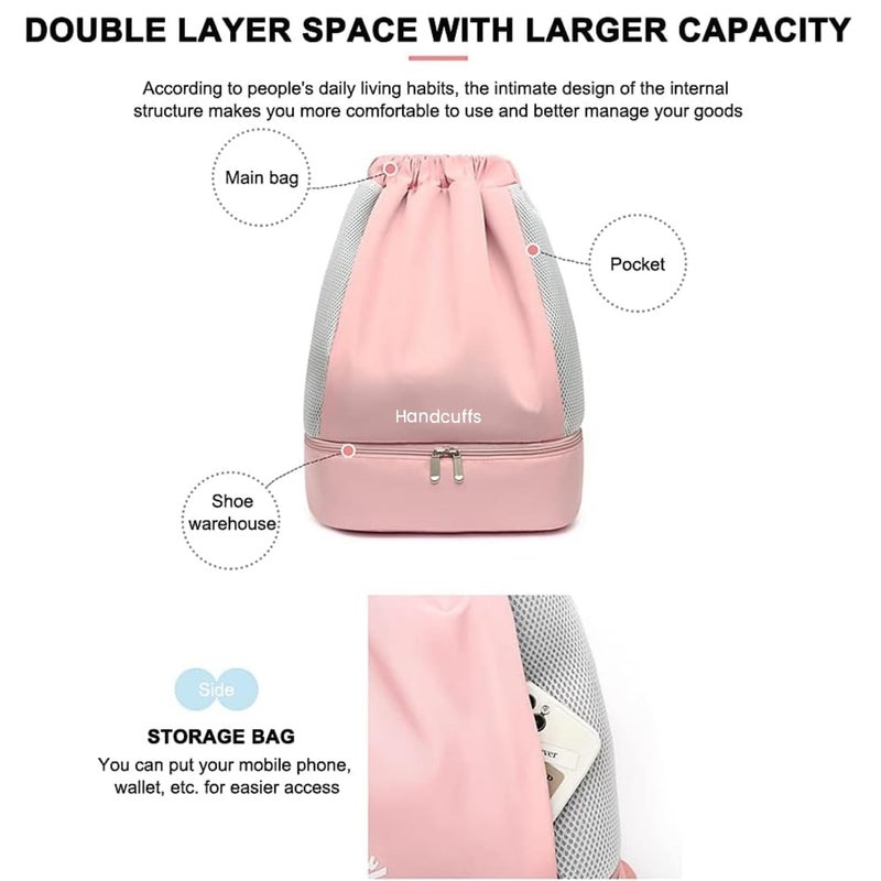 Handcuffs Drawstring Backpack Casual Sports Bag For Men & Women Swimming Pool Hiking Beach Gym Backpacks Bag - Image 3