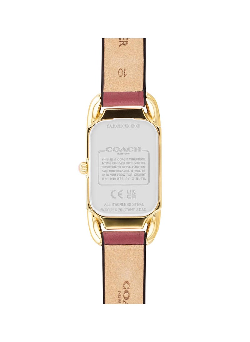 COACH Women's Analog Rectangle Shape Leather Wrist Watch 14504117 - 17.5 Mm  - Image 3