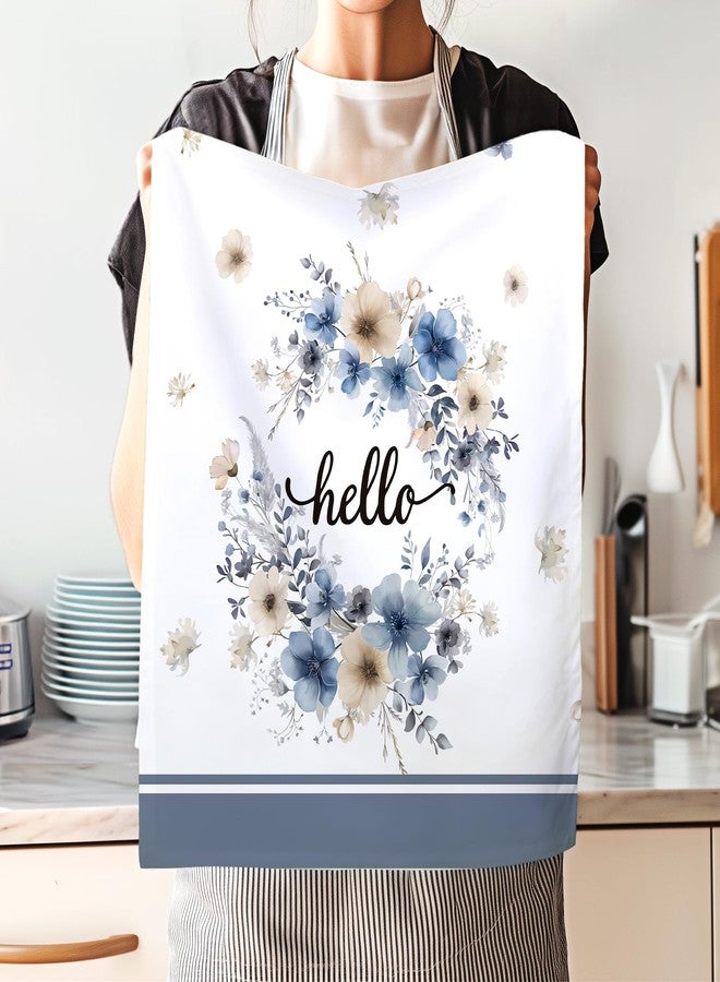 Arquiel Boho Watercolor Flowers Tea Towels, Cotton Kitchen Towel 18.9 × 27.5 inch, Quick Drying Dish Cloth for Party Anniversary Holiday Decoration Housewarming Gifts - Image 5
