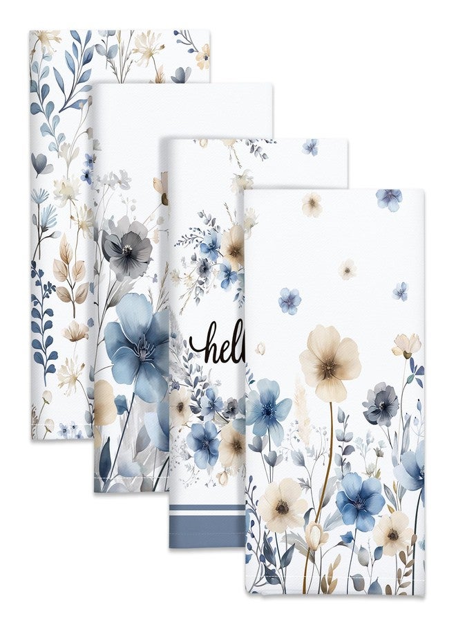 Arquiel Boho Watercolor Flowers Tea Towels, Cotton Kitchen Towel 18.9 × 27.5 inch, Quick Drying Dish Cloth for Party Anniversary Holiday Decoration Housewarming Gifts - Image 1