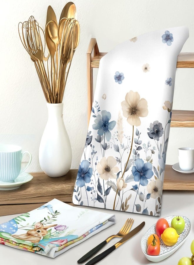 Arquiel Boho Watercolor Flowers Tea Towels, Cotton Kitchen Towel 18.9 × 27.5 inch, Quick Drying Dish Cloth for Party Anniversary Holiday Decoration Housewarming Gifts - Image 2