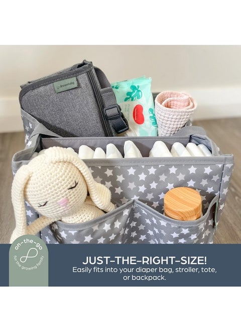 Dreambaby Fold and Go Baby Changing Pad - Portable Diaper Changing Pad - Organizer Pockets, Cushioned, Foldable Changing Mat Fits in Diaper Bag for Easy On the Go Diaper Changing Pad, Great for Travel