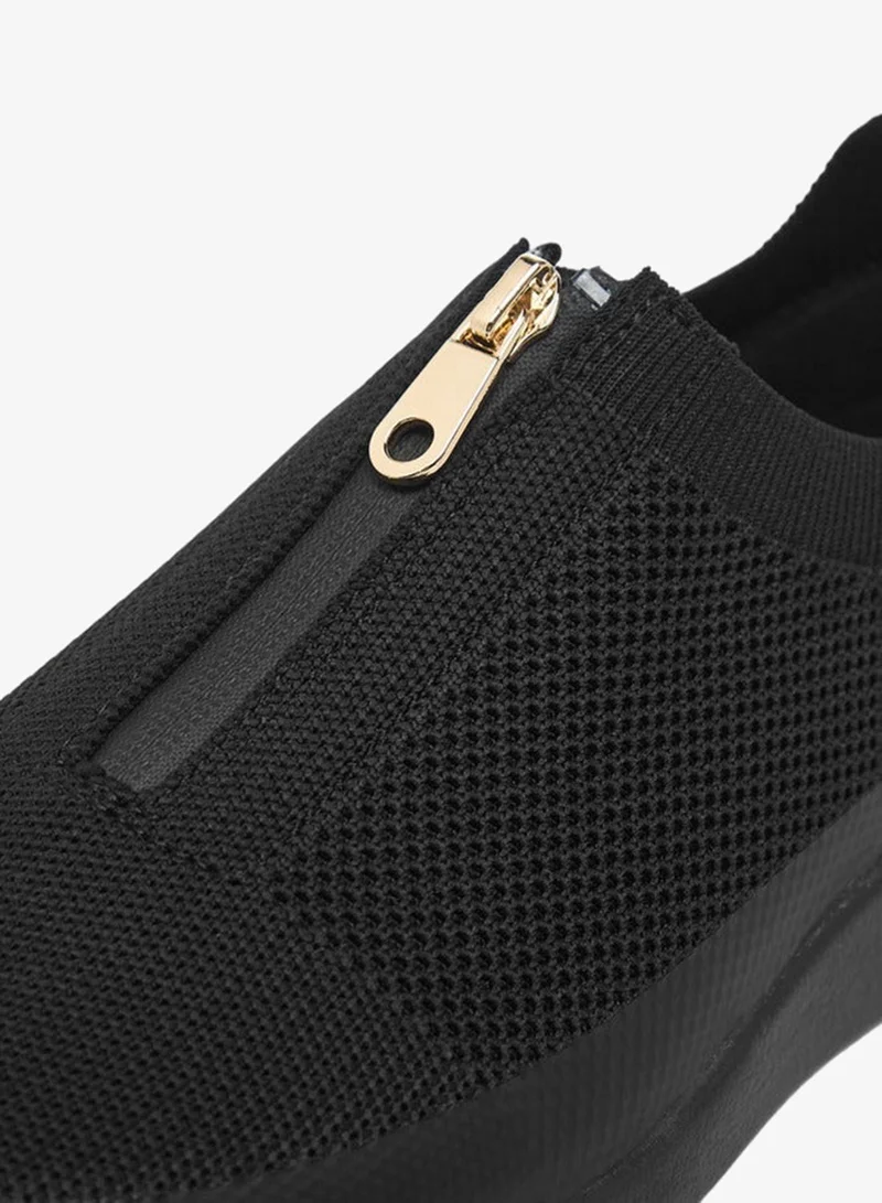 Le Confort Textured Diabetic Sneakers With Zip Closure