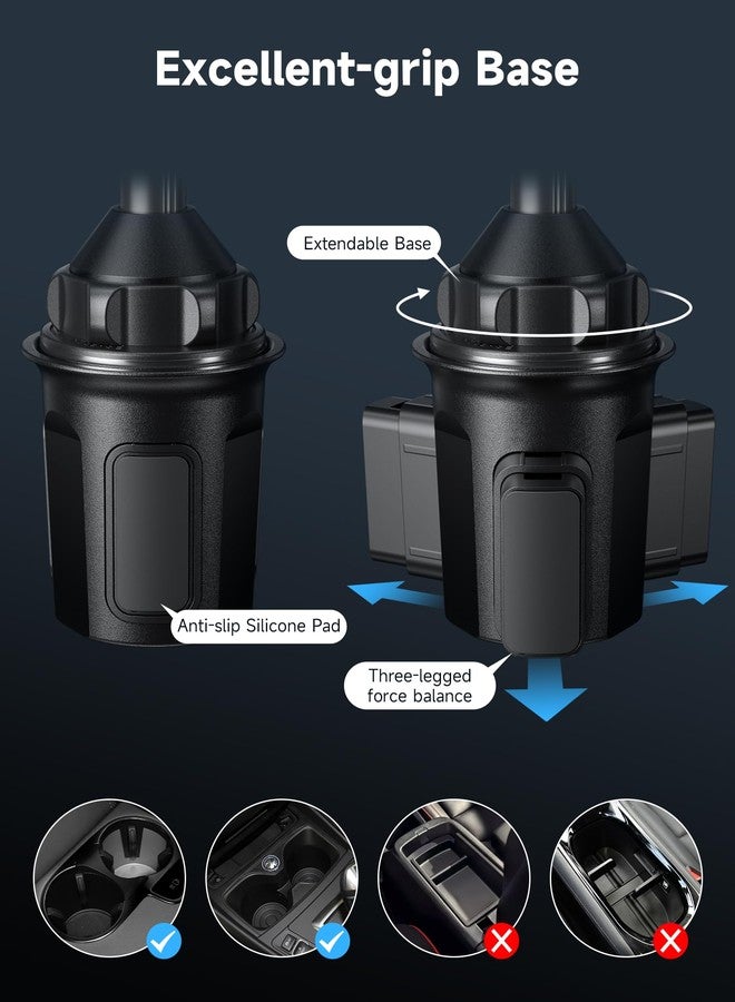 JSAUX Car Cup Holder Cellphone Mount, Metal Long-Arm Ultra Stable Phone Holder for Car Cupholders - Adjustable for iPhone 16 15 Pro Max 13 12 11, Samsung Galaxy S24 S23 Ultra, Google Pixel 9 Pro - Image 5