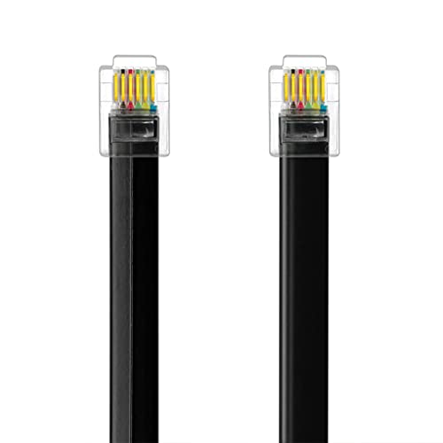 NECABLES 2Pack RJ12 Cable 3ft Phone Cord RJ12 6P6C Male to Male Straight Wired for Both Data and Voice Use Black - 3 Feet - Image 2