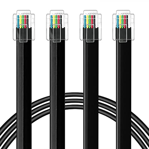 NECABLES 2Pack RJ12 Cable 3ft Phone Cord RJ12 6P6C Male to Male Straight Wired for Both Data and Voice Use Black - 3 Feet - Image 5