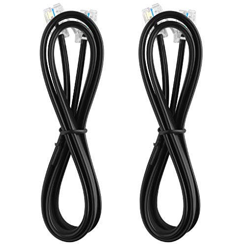 NECABLES 2Pack RJ12 Cable 3ft Phone Cord RJ12 6P6C Male to Male Straight Wired for Both Data and Voice Use Black - 3 Feet - Image 4